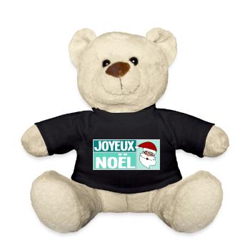 PÈRE NOËL. NOËL. JOYEUX NOËL. MERRY CHRISTMAS - Nounours - noir - Devant