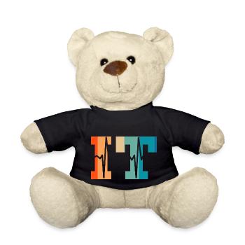 Heartbeat retro information technology - Teddy Bear - black - Front