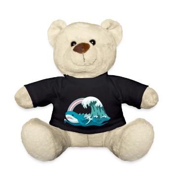 Pride Blahaj Pastel Rainbow - Teddy Bear - black - Front