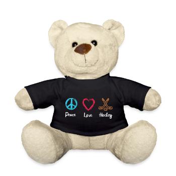 Frieden Liebe Eishockey - Teddy - Schwarz - Vorne