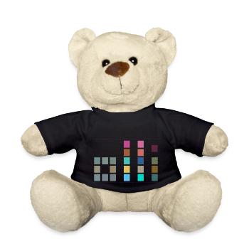 Colorful OLLI - One Life. Live It. Cube Design - Teddy Bear - black - Front