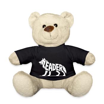 Leader - Motivational Wolf Logo - Teddy Bear - black - Front