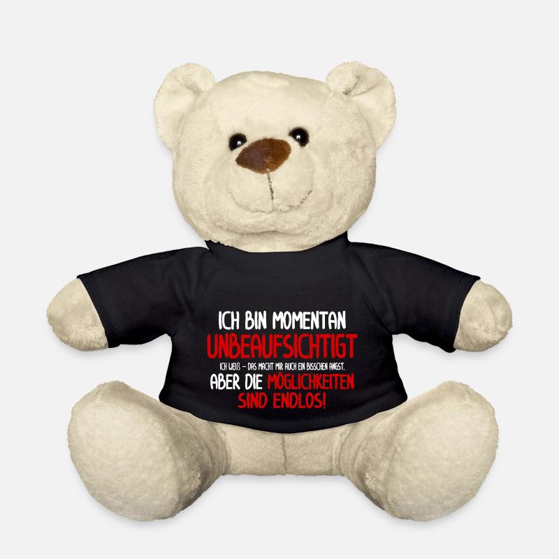Unbeaufsichtigt – Rentner Spaßshirt - Teddy - Schwarz