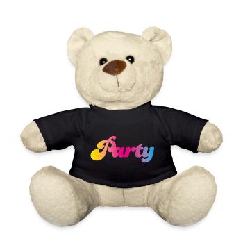 Party Verlauf feiern Mallorca farbenfroh Farbe Fun - Teddy - Schwarz - Vorne