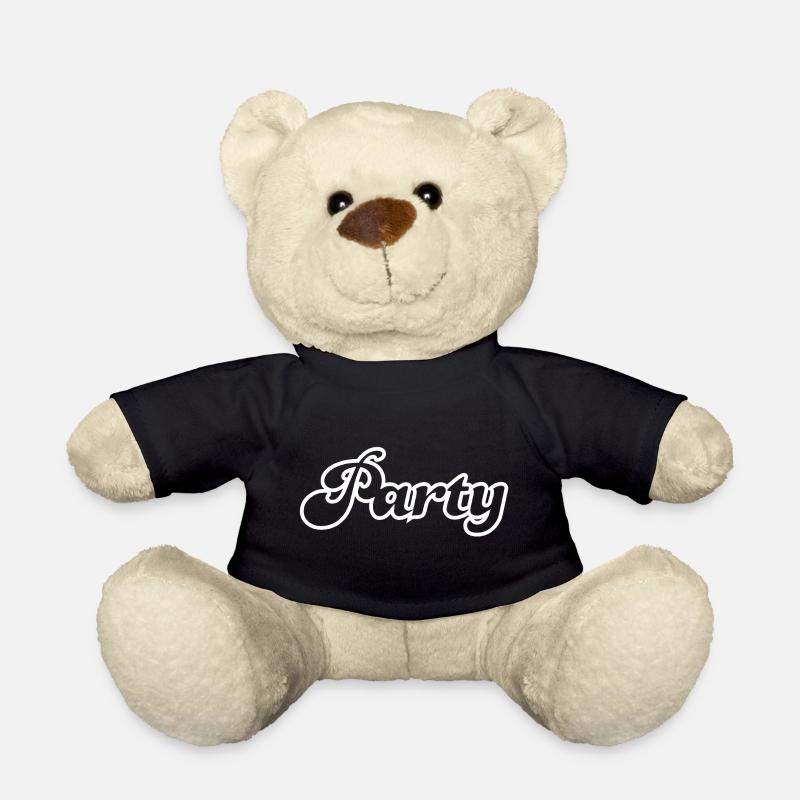 Party Flourish White Handwriting Celebrate 60s Fun - Teddy Bear - black