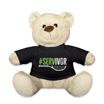 Tennis Player Servivor Lover Fun - Teddy Bear - black - Front