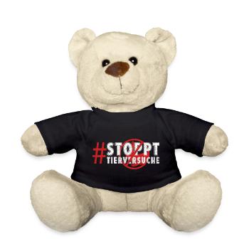 Animal welfare STOP ANIMAL TESTING FUNNY - Teddy Bear - black - Front