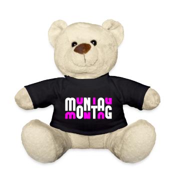 Monday White/Pink - Teddy Bear - black - Front