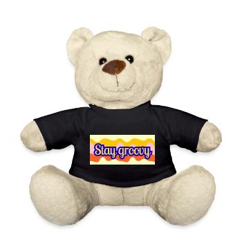 Stay Groovy Retro Waves Design - Nounours - noir - Devant