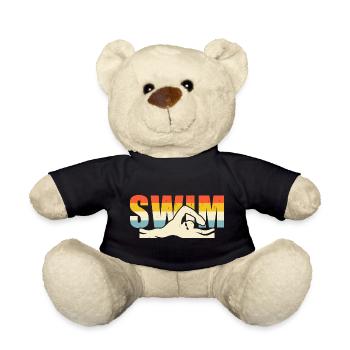 Schwimmen Wassersport Schwimmer Geschenke - Teddy - Schwarz - Vorne
