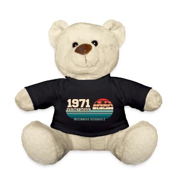 54e anniversaire 1971 Vintage 1971 Retro Sunset - Nounours - noir - Devant