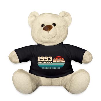 32nd Birthday 1993 Vintage 1993 Retro Sunset - Teddy Bear - black - Front
