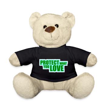 Protect What You Love Nature Protection Statement Logo - Teddy Bear - black - Front