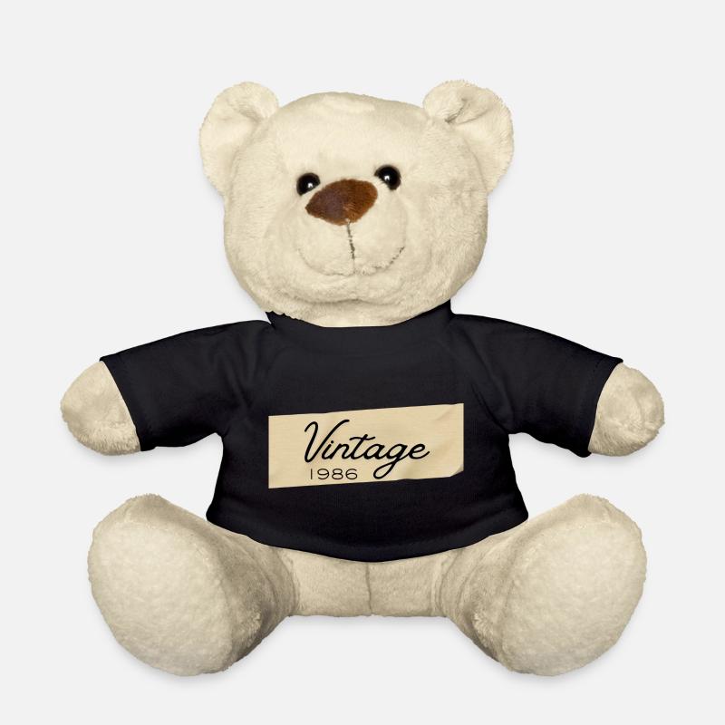 Vintage-Schrift von 1986 auf Holz - Teddy - Schwarz
