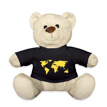World map - Teddy Bear - black - Front