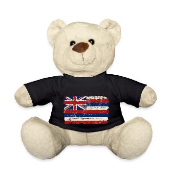 Hawaii Flag - Vintage Look - Teddy - Schwarz - Vorne