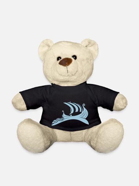 Viking Viking boat ship - Teddy Bear - black