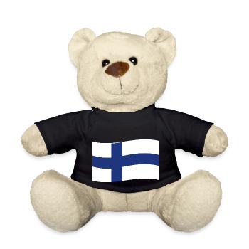 Finnland Flagge Finland Fahne Finnish Finn Land - Teddy - Schwarz - Vorne