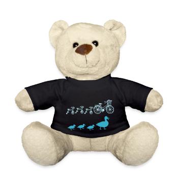 Cyclist Bicycle Family Mama Cycling - Teddy Bear - black - Front