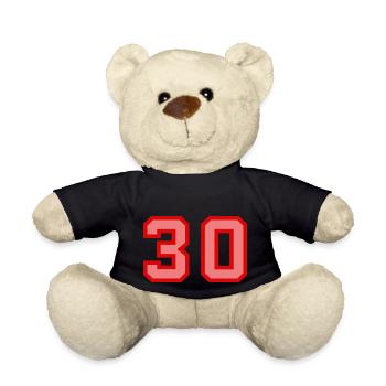 Cool Retro Retrostyle Jersey Number Back Number - Teddy Bear - black - Front