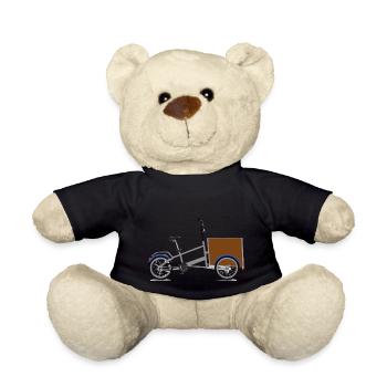 Cargo Bike Cargo Bike Gift Idea - Teddy Bear - black - Front