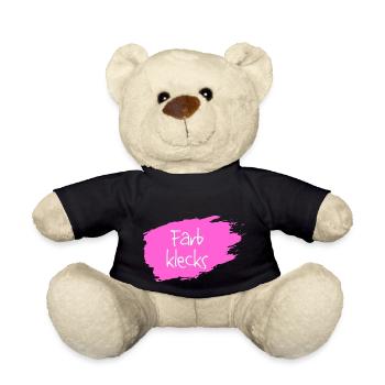 Farbklecks pink - Teddy - Schwarz - Vorne