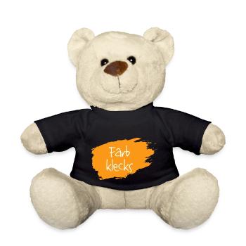 Farbklecks orange - Teddy - Schwarz - Vorne