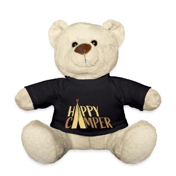 Tent Design Happy Camper - Teddy Bear - black - Front