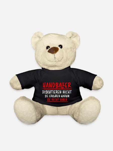 Handball Lustig Spruch Handballer Spieler Geschenk - Teddy - Schwarz