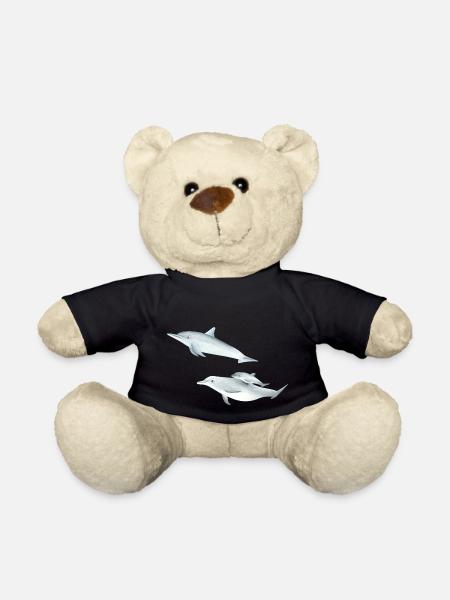 lustige Delfinfamilie - Teddy - Schwarz