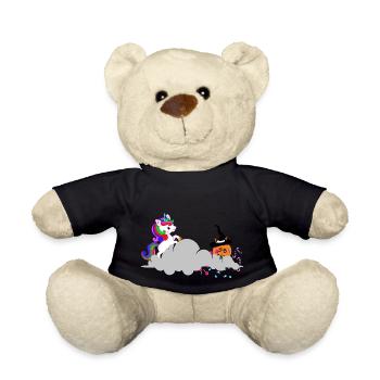 Unicorn hunting for sweets - Teddy Bear - black - Front