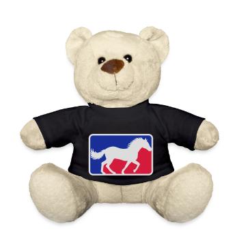 Red Blue Sport Horse - Teddy Bear - black - Front
