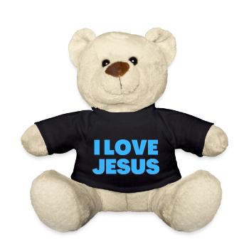 J’aime Jésus - Citations chrétiennes - Nounours - noir - Devant