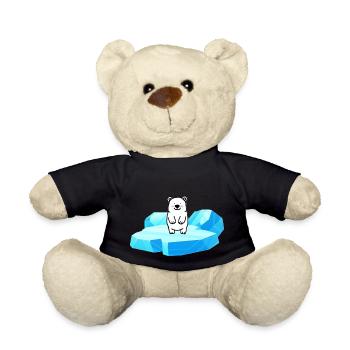 Süsser kleiner Eisbär auf einer Eisscholle - Teddy - Schwarz - Vorne
