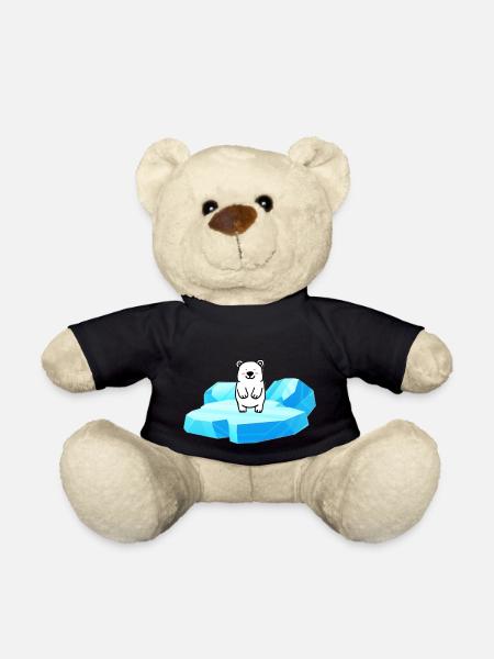 Süsser kleiner Eisbär auf einer Eisscholle - Teddy - Schwarz