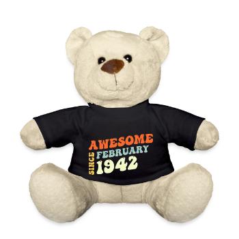 Groovy 81 Years Old Awesome Sinc February 1942 - Teddy Bear - black - Front