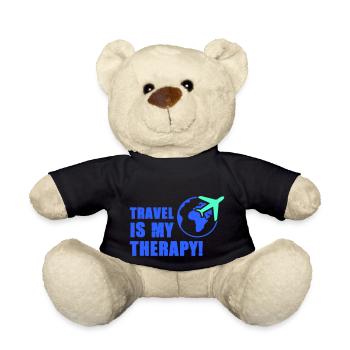 travel is my therapy - Teddy Bear - black - Front