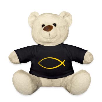 Ichtus poisson jaune - Nounours - noir - Devant
