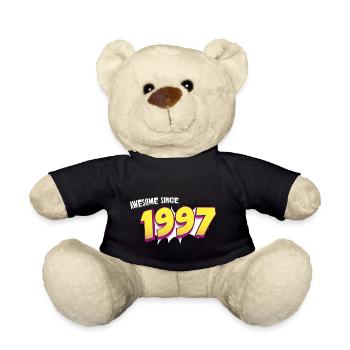 Retro 26th birthday in Pop Art Comic Book Style - Teddy Bear - black - Front