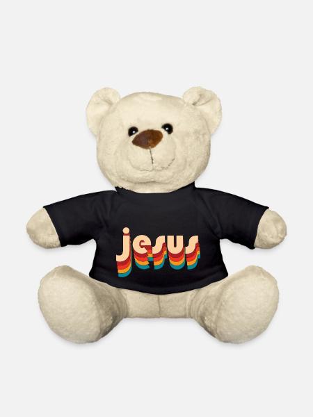 Retro Jesus Name - Teddy Bear - black