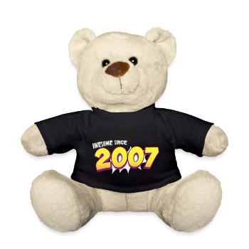 Retro 16th birthday in Pop Art Comic Book Style - Teddy Bear - black - Front