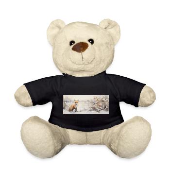Fox Landscape Snow - Teddy Bear - black - Front
