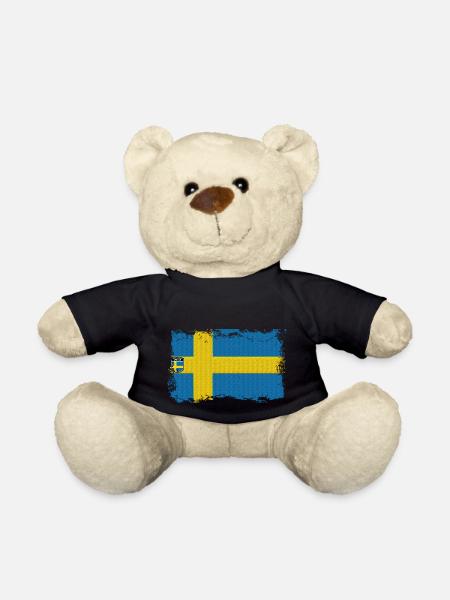 Sweden Sweden Scandinavia Nordic Viking Europe - Teddy Bear - black