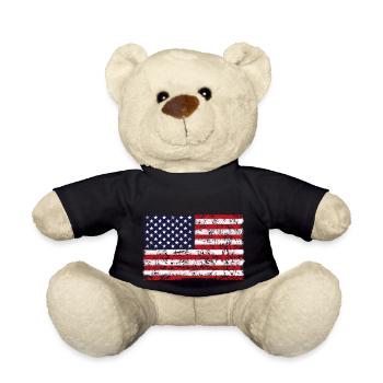 DRAPEAU DE L’AMÉRIQUE rétro - Nounours - noir - Devant