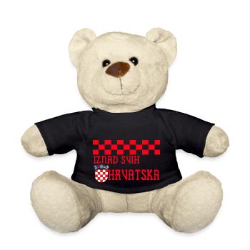Kroatien hrvatska kroatien hrv hr zagreb geteilte Flagge - Teddy - Schwarz - Vorne