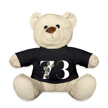 Numéro 73 floral vert - 73e anniversaire floral - Nounours - noir - Devant