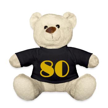 80. 80 YEARS. 80th ANNIVERSARY. 80 YEARS ANNIVERSARY. - Teddy Bear - black - Front
