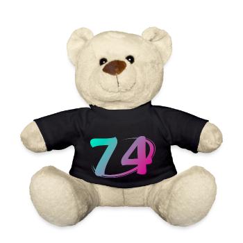 Nummer 74 mehrfarbig - Teddy - Schwarz - Vorne
