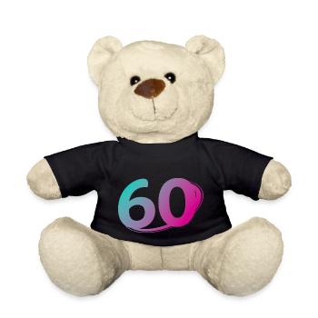 Number 60 multicolor - Teddy Bear - black - Front
