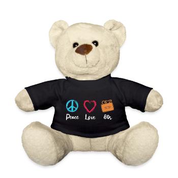 Peace Love 80s - Teddy Bear - black - Front